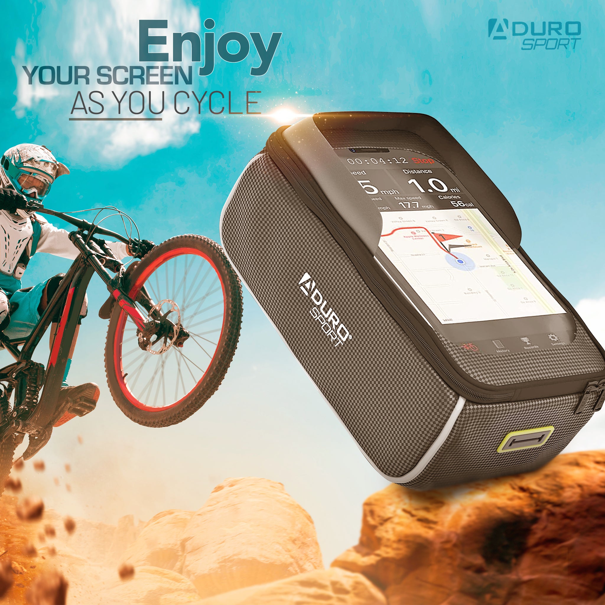  Aduro Sport Bicycle Phone Holder Pack, XL Bike Bag