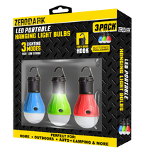 ZERODARK - LED PORTABLE HANGING LIGHT BULBS (B/C) - 3 PACK
